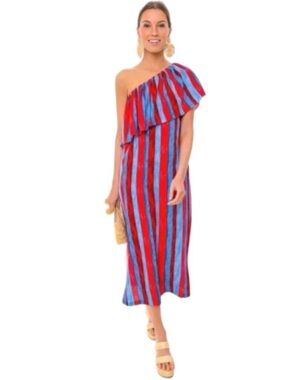 chinese dress ladies Callie Linen Short Dress-Highland Green main image 1